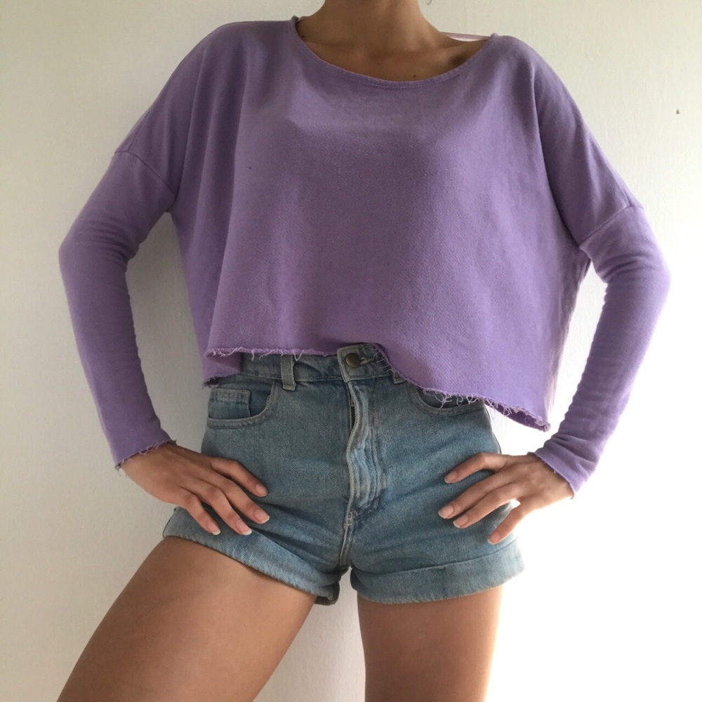 Urban Outfitters Purple Cropped Sweater
